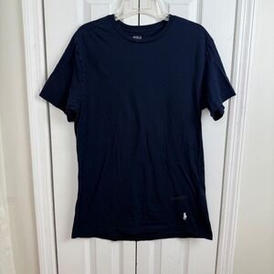 Polo Ralph Lauren Mens L G Navy Blue Slim Fit Crew Neck T Shirt Polo Pony Logo‎